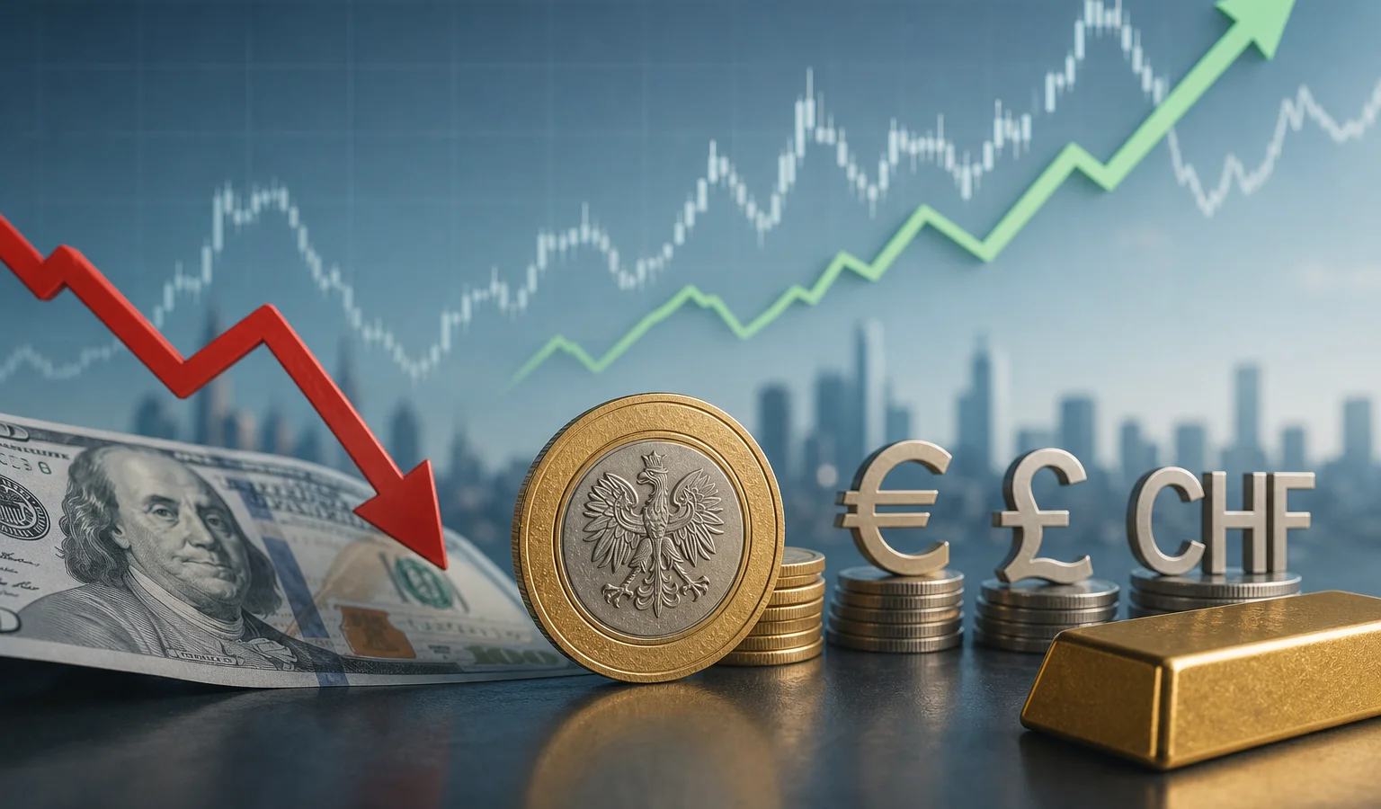 Ilustracja do artykułu: Dolar najtańszy od miesięcy, złoty zyskuje na rynku walutowym