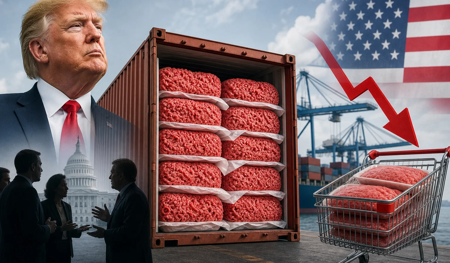 Ilustracja do artykułu: USA zezwalają na import 300 tys. ton mielonej wołowiny bez ceł