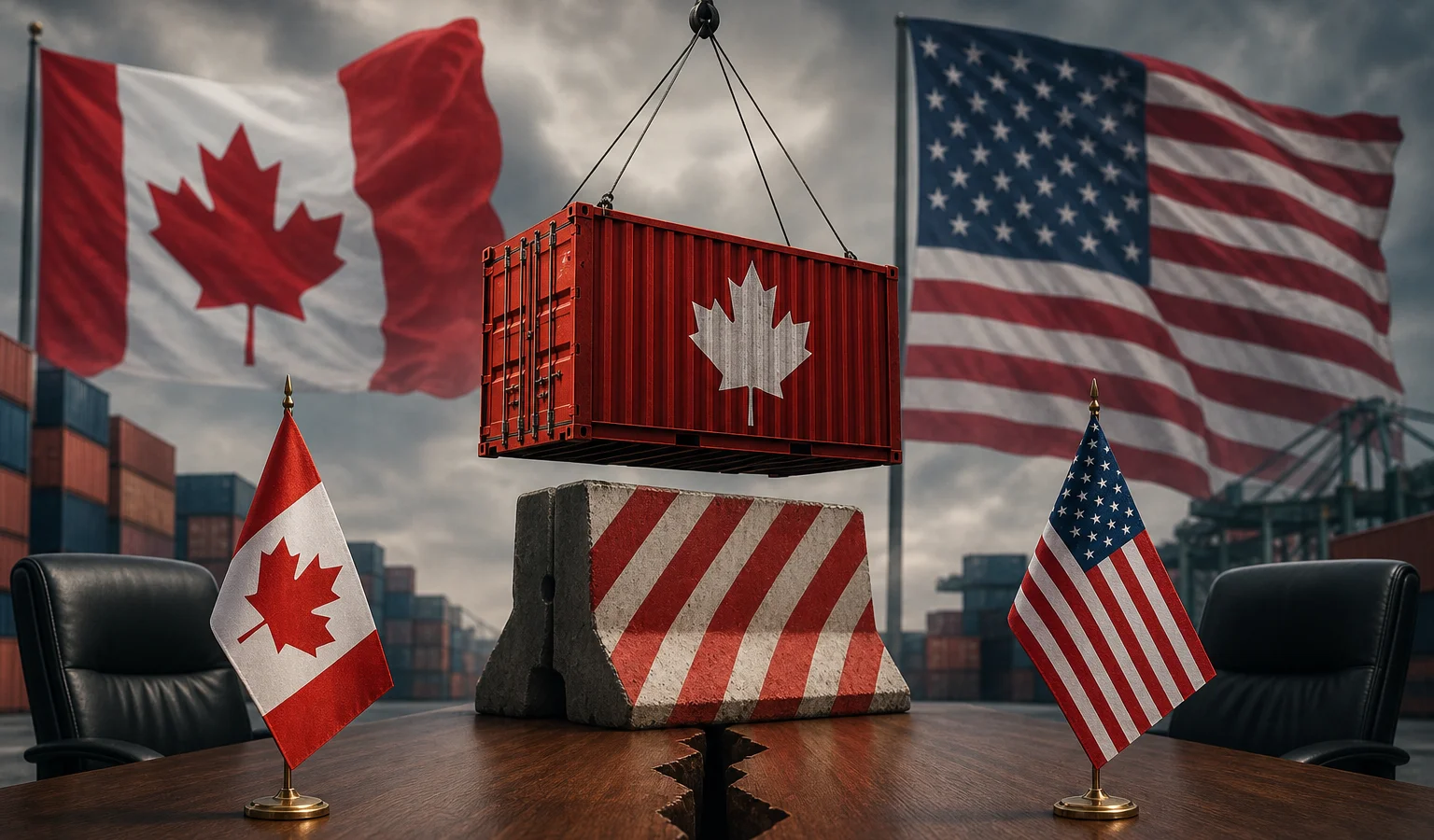Ilustracja do artykułu: Kanada zrywa negocjacje handlowe z USA i wprowadza cła odwetowe