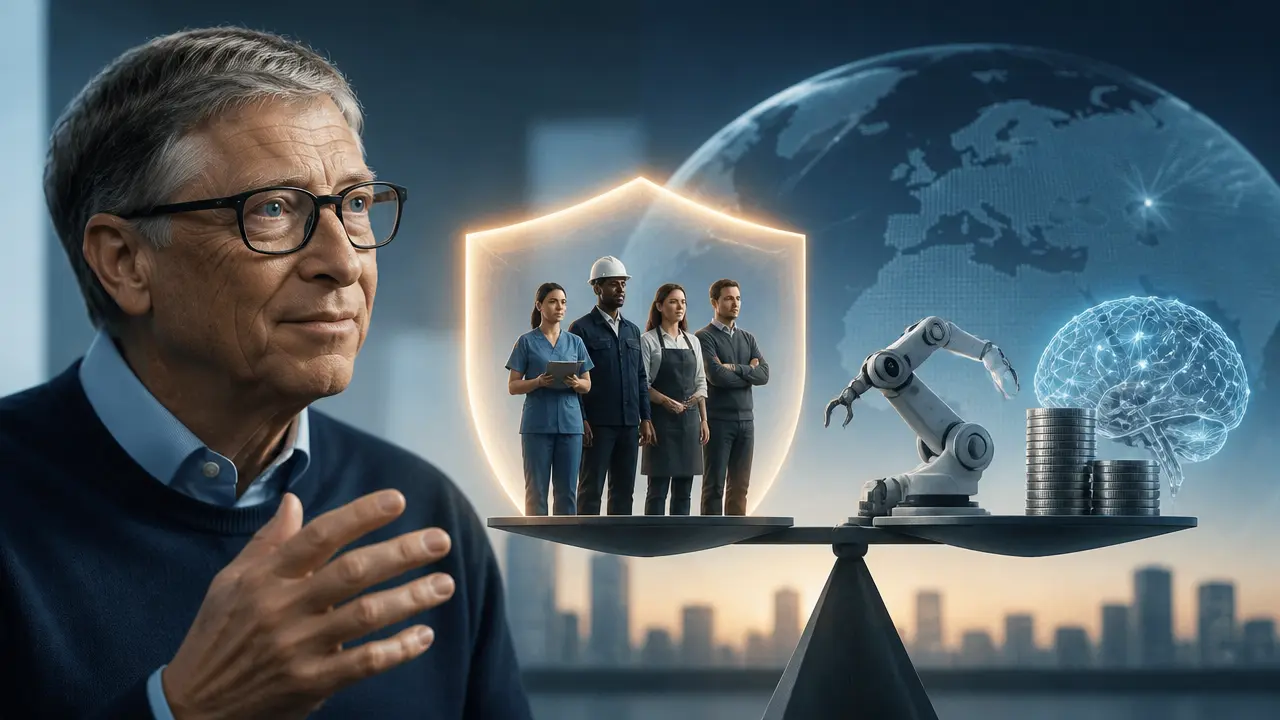 Ilustracja do artykułu: Bill Gates o przyszłości pracy w erze sztucznej inteligencji: Human Reserved i podatek od AI