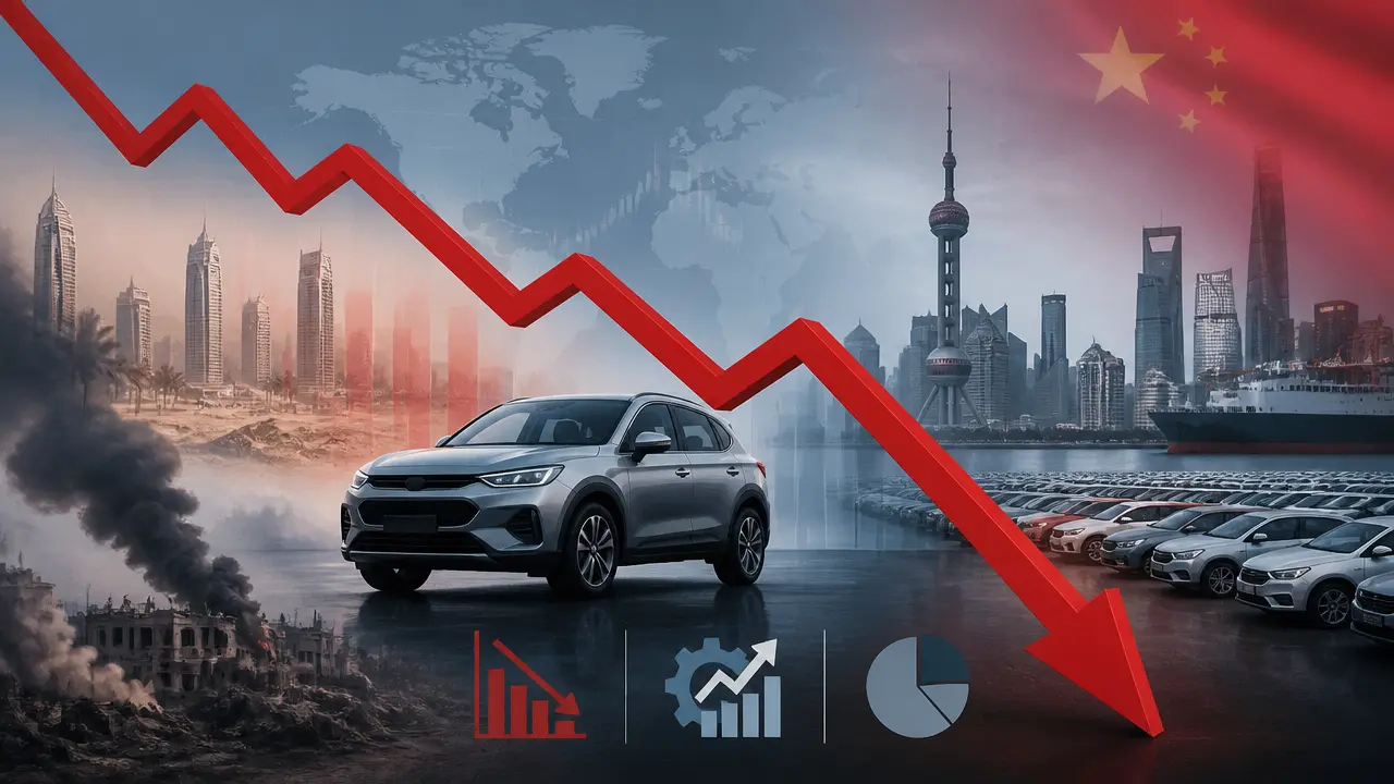 Ilustracja do artykułu: Toyota odnotowuje piąty miesiąc spadku sprzedaży z powodu kryzysu na Bliskim Wschodzie i spadku popytu w Chinach