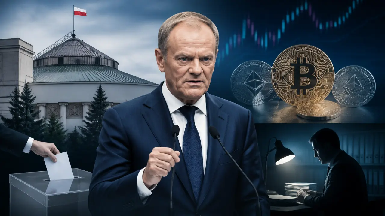 Ilustracja do artykułu: Premier Tusk wzywa do ponownego głosowania ws. ustawy o rynku kryptowalut w kontekście afery Zondacrypto