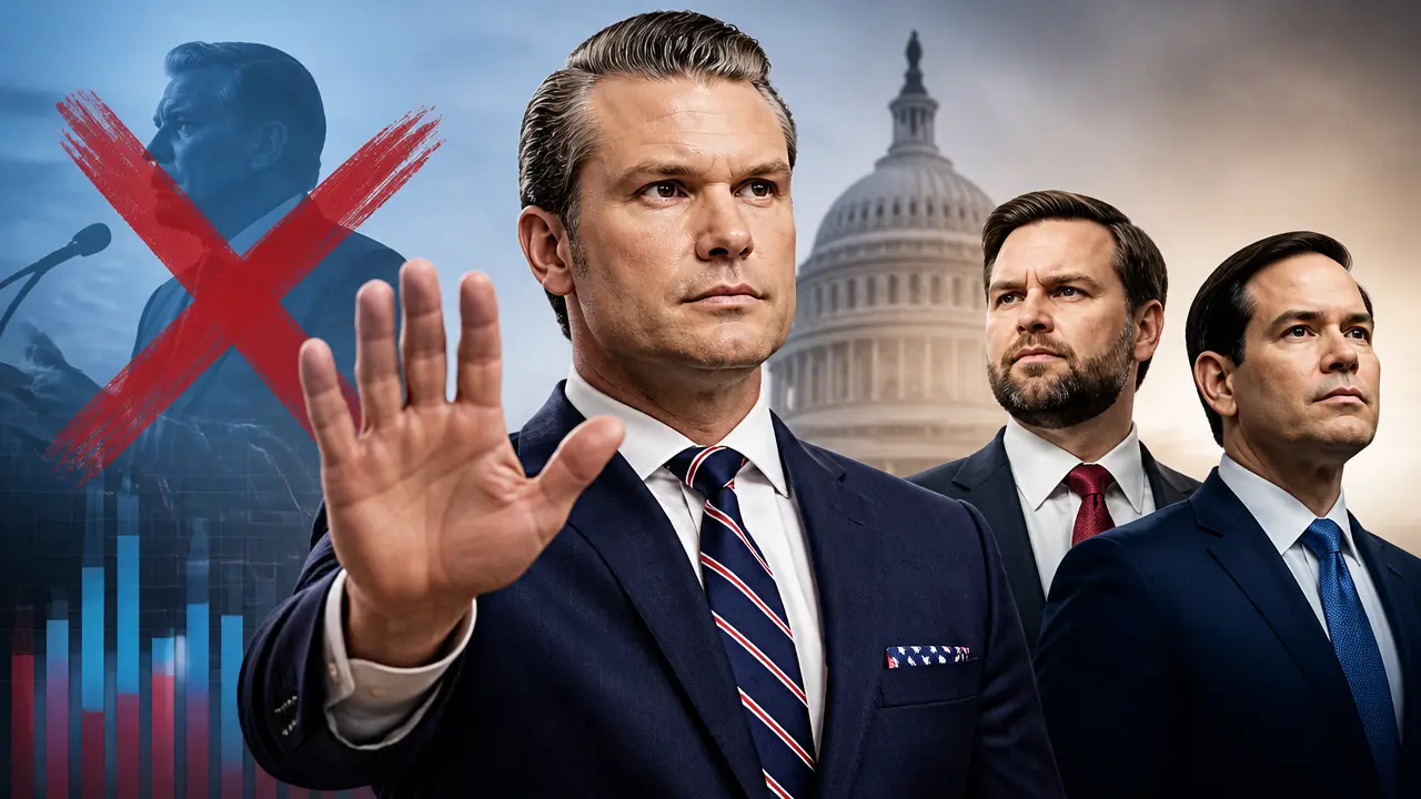 Ilustracja do artykułu: Pete Hegseth zaprzecza plotkom o kandydowaniu w wyborach prezydenckich 2028
