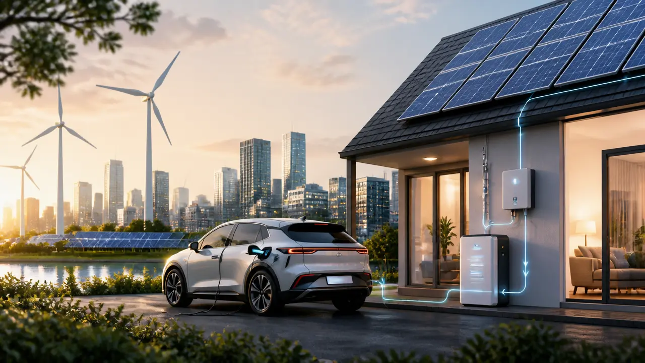 Ilustracja do artykułu: Samochody elektryczne jako źródło energii dla domów i rola OZE w Europie