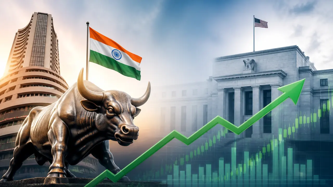 Ilustracja do artykułu: Indyjskie indeksy Sensex i Nifty rosną na fali zakupów blue-chipów i oczekiwań na decyzje Fed