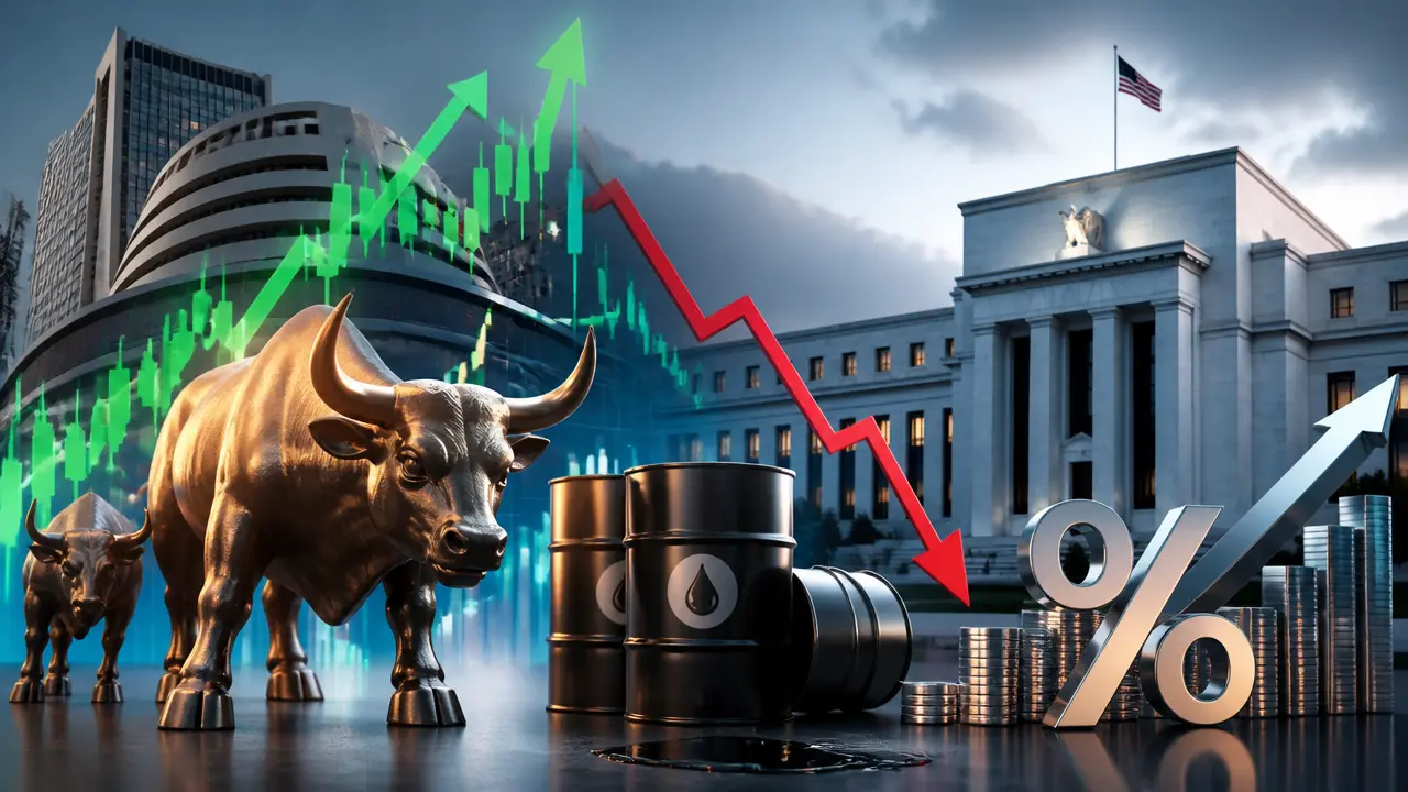 Ilustracja do artykułu: Indeksy Sensex i Nifty zyskały na początku sesji, ale wzrosty ograniczyła podwyżka stóp Fed