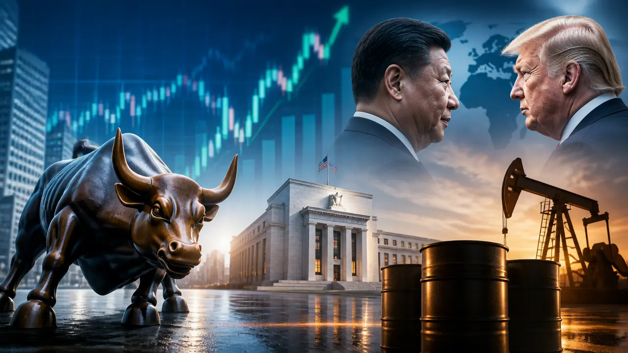 Ilustracja do artykułu: Wall Street rośnie na tle spadających cen ropy i oczekiwań wobec Fed oraz rozmów USA–Chiny
