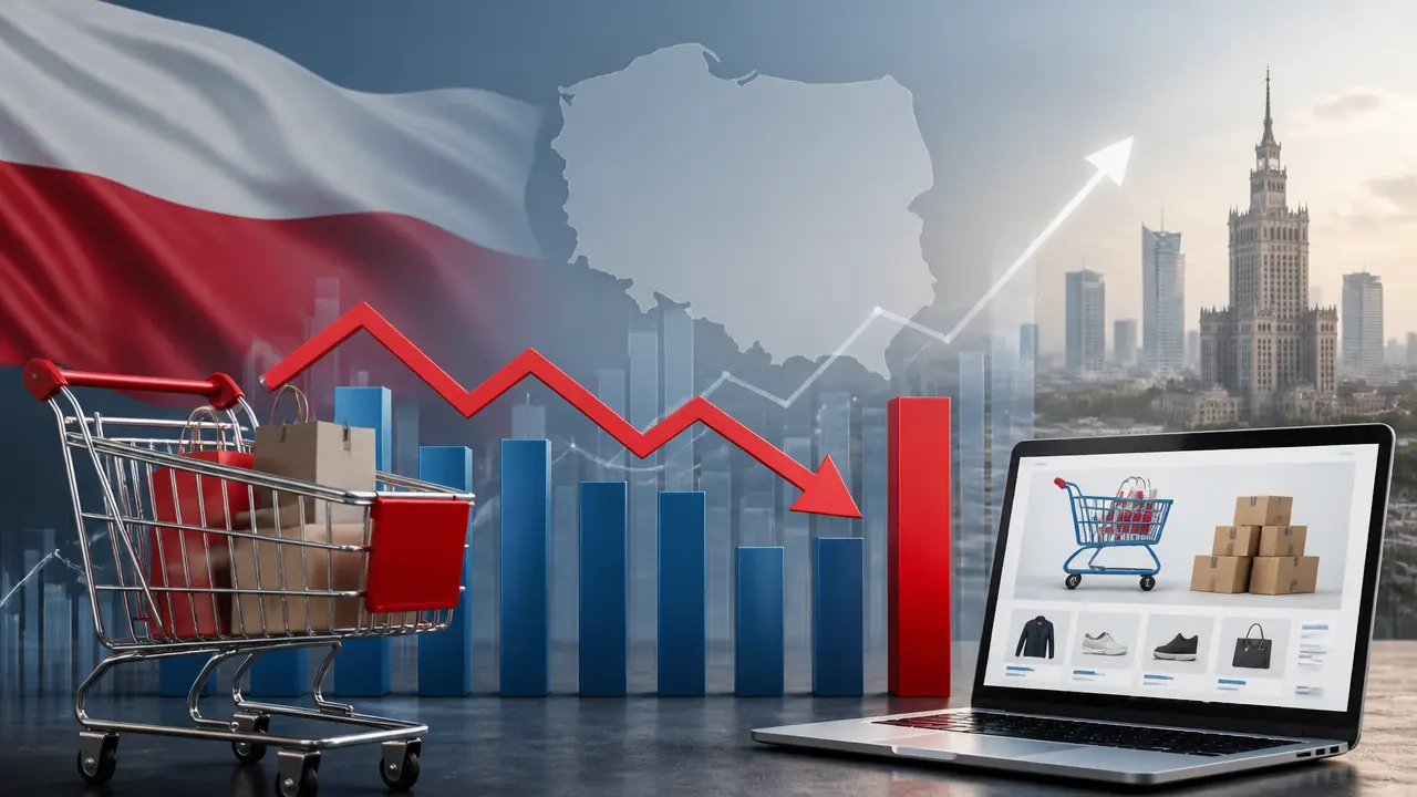 Ilustracja do artykułu: Sprzedaż detaliczna w Polsce w sierpniu 2026: spadek miesiąc do miesiąca i wzrost rok do roku