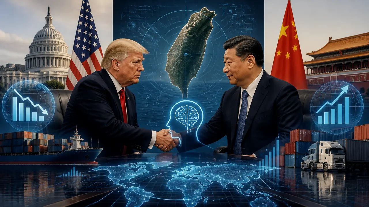 Ilustracja do artykułu: Trump i Xi Jinping o Tajwanie, AI oraz handlu – kluczowe ustalenia spotkania w Waszyngtonie
