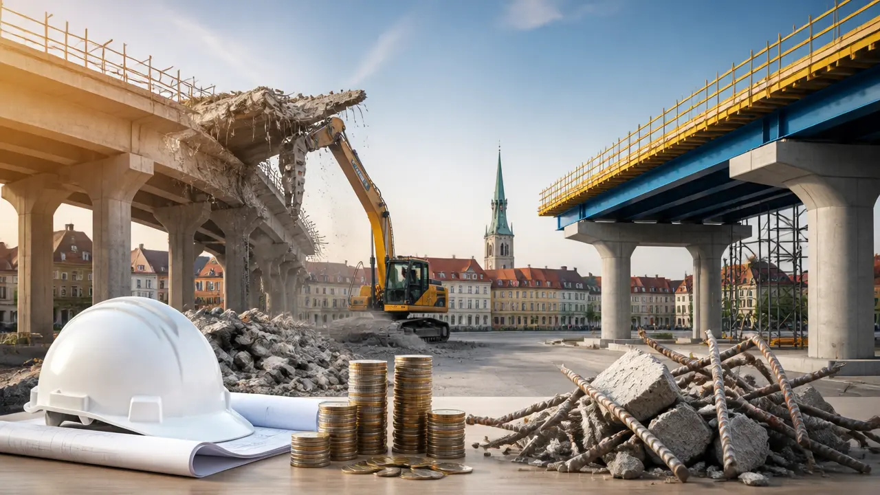 Ilustracja do artykułu: Chorzów zdecyduje o wyburzeniu estakady nad rynkiem i budowie nowego wiaduktu