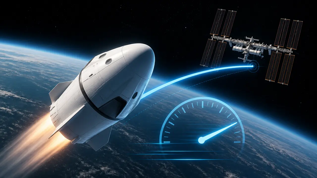 Ilustracja do artykułu: SpaceX ustanowił rekord najszybszego lotu kapsuły Dragon na ISS