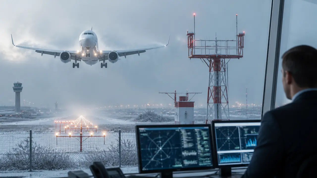 Ilustracja do artykułu: Nowy system ILS/DME na lotnisku Kraków Airport – krok w stronę lepszej dostępności zimą