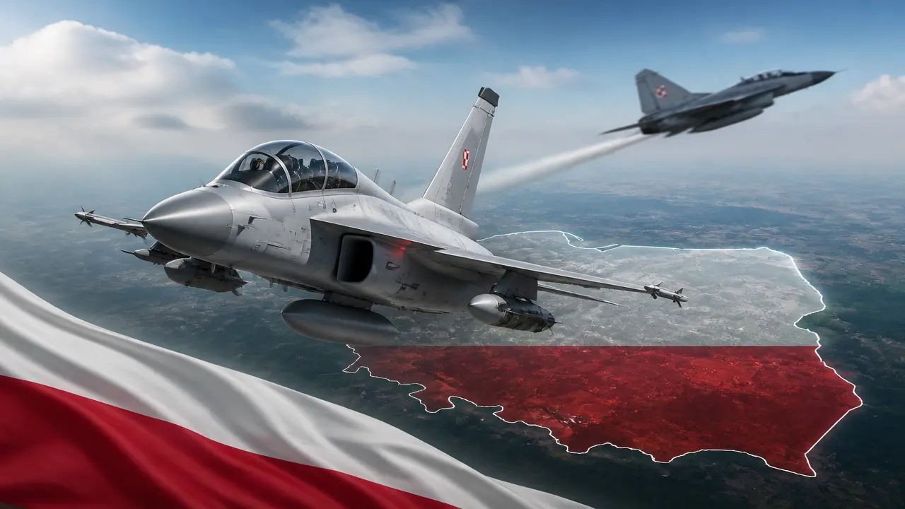 Ilustracja do artykułu: FA-50GF w dyżurze bojowym nad wschodnią Polską zastępują MiGi-29